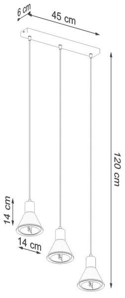 Sollux SL.0988 - Lustr na lanku TAZILA 3xES111/60W/230V bílá