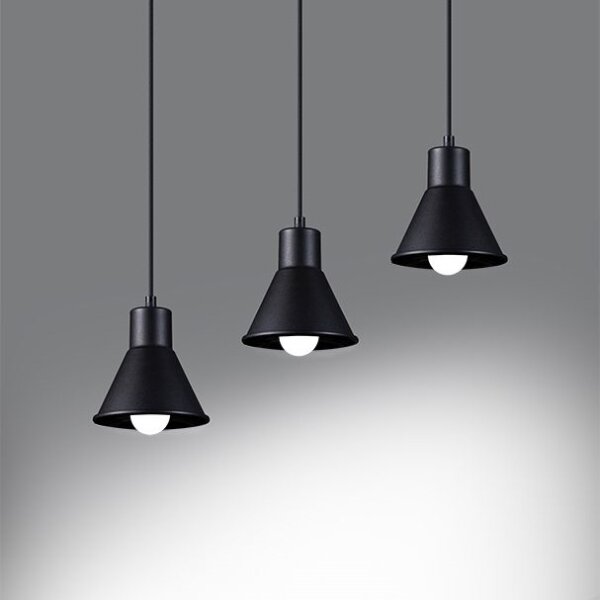 Sollux SL.0986 - Lustr na lanku TALEJA 3xE27/60W/230V černá