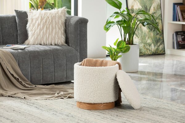 TABURET, textil, kompozitní dřevo, 38/42/38 cm MID.YOU - Online Only lavice, Online Only