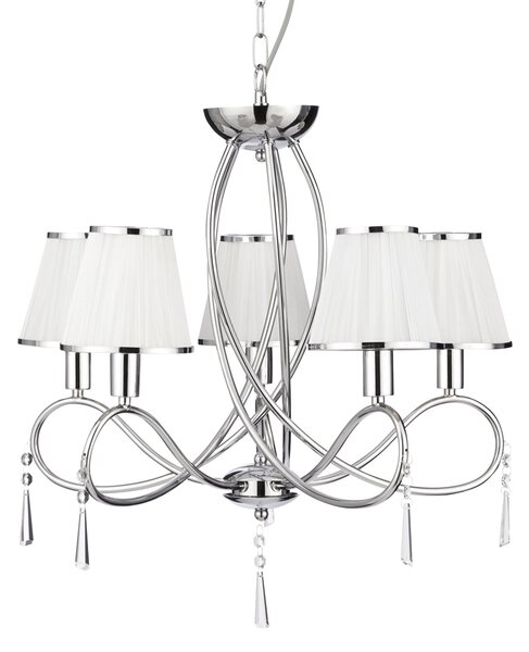 Searchlight 1035-5CC Simplicity závěsné svítidlo kov a textil