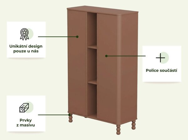 Designová vitrína DOT terakota