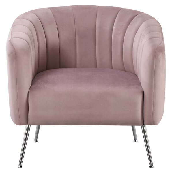 KONDELA Designové křeslo, růžová Velvet látka/chrom-stříbrný, BAGY