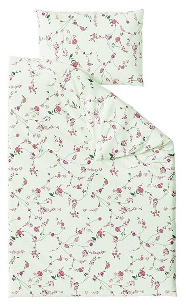Krepové povlečení FLORAL CREAM světle zelené Rozměr povlečení: 70 x 90 cm | 140 x 200 cm