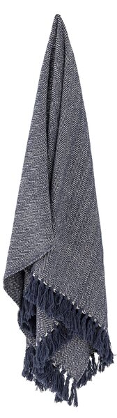 Přehoz z recyklované bavlny Herringbone 130 × 160 cm