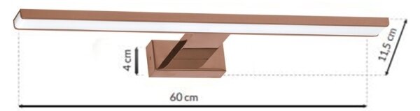 LED Koupelnové osvětlení zrcadla SHINE LED/13,8W/230V 60 cm IP44 rose gold