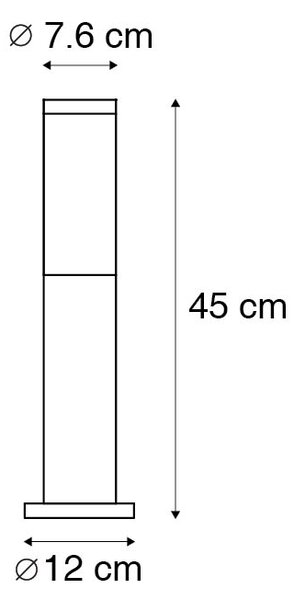 Moderní venkovní lampičkový stojan z nerezové oceli 45 cm IP44 - Rox