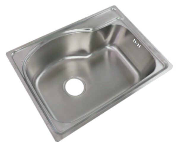 KONDELA Nerezový dřez se sifonem, 61x46, INOX NEW