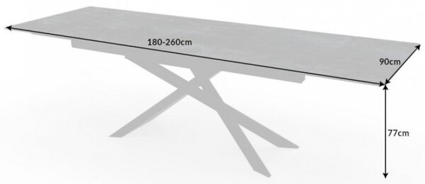 Jídelní stůl EUPHORIA LAVA 180-220-260 CM keramika rozkládací Nábytek | Jídelní prostory | Jídelní stoly | Rozkládací