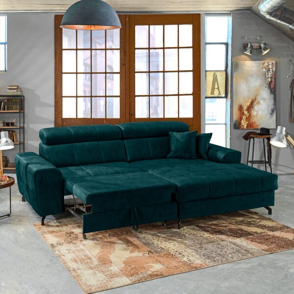 ROHOVÁ SEDAČKA, textil, petrolej Carryhome - Sedací soupravy