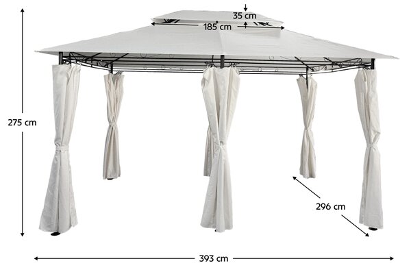 KONDELA Zahradní altán 3x4 m, béžová, TABARI