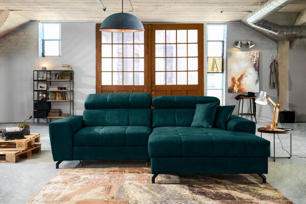 ROHOVÁ SEDAČKA, textil, petrolej Carryhome - Sedací soupravy