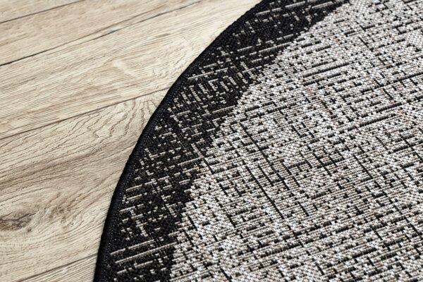 Balta Kulatý koberec Sisal FLOORLUX 20401 stříbrný / černý Rozměr: průměr 160 cm