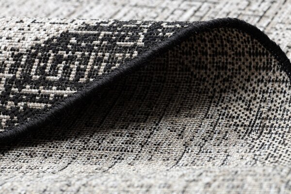 Balta Kulatý koberec Sisal FLOORLUX 20401 stříbrný / černý Rozměr: průměr 160 cm