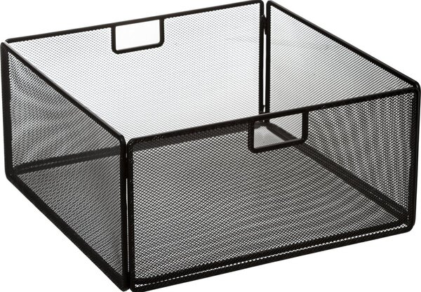 5Five® Dekorativní dokonalý rovný kovový košík, černý s madly Mix N' Modul, do kallax IKEA