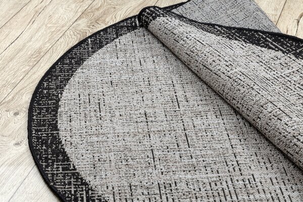 Balta Kulatý koberec Sisal FLOORLUX 20401 stříbrný / černý Rozměr: průměr 160 cm