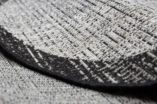 Balta Kulatý koberec Sisal FLOORLUX 20401 stříbrný / černý Rozměr: průměr 160 cm