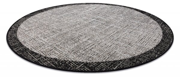 Balta Kulatý koberec Sisal FLOORLUX 20401 stříbrný / černý Rozměr: průměr 160 cm