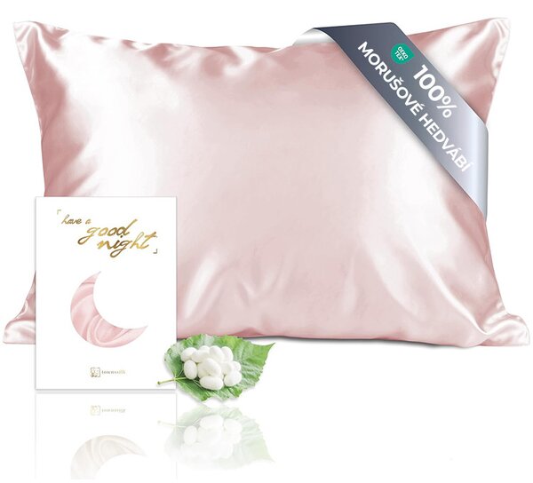 Hedvábný povlak na polštář 50x70cm třešňový květ růžová: 50x70cm