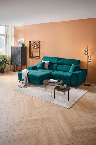 ROHOVÁ SEDAČKA, textil, petrolej Carryhome - Sedací soupravy