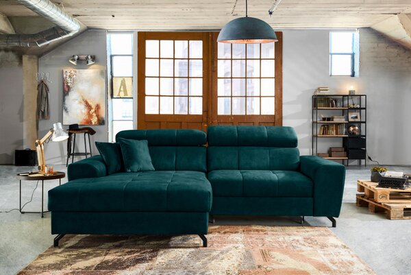 ROHOVÁ SEDAČKA, textil, petrolej Carryhome - Sedací soupravy