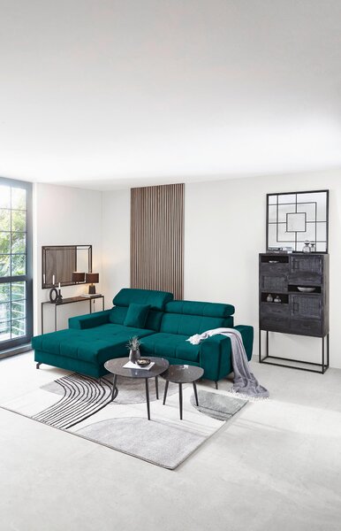ROHOVÁ SEDAČKA, textil, petrolej Carryhome - Sedací soupravy
