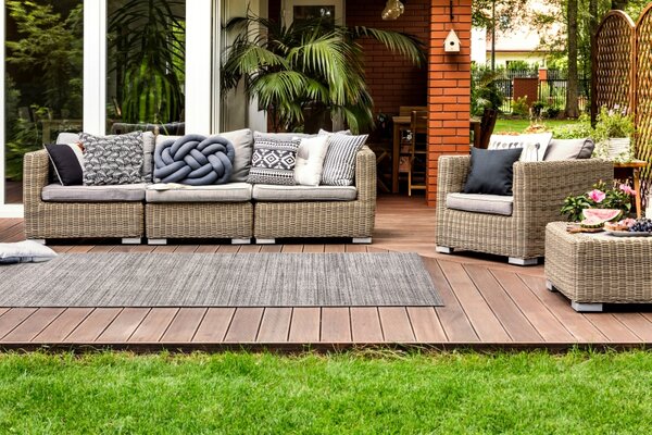Balta Běhoun Sisal FLOORLUX 20389 stříbrný / černý Šíře: 100 cm