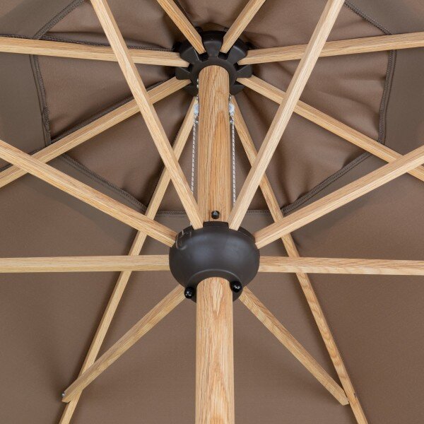 Doppler ALU WOOD zahradní slunečník 350 cm hnědá