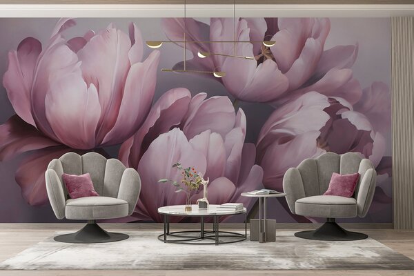 Fototapety Abstraktní malba napodobující tulipány, Fototapety květiny, w05593 : uwalls.cz