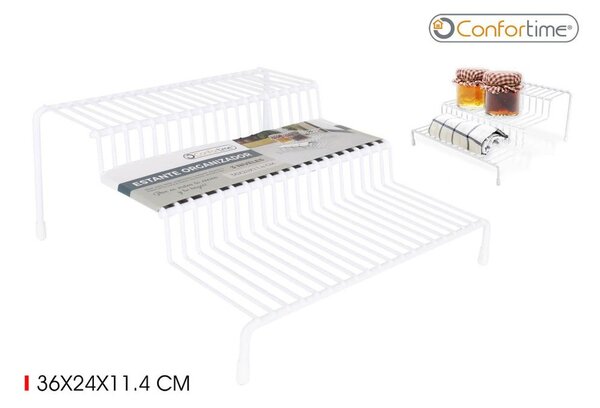 CONFORTIME Organizér, 3-patrový, bílý kov, PATRO - 36 x 24 x 11,4 cm