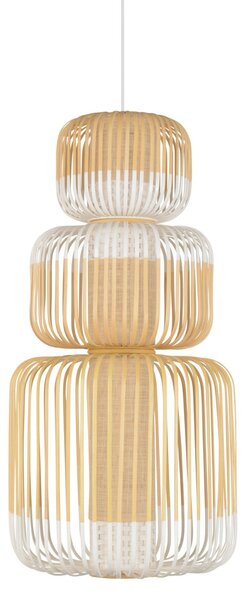 Závěsná svítidlo Forestier, Bamboo, stmívatelné, Bílá, Obývací pokoj, Bambus, Design