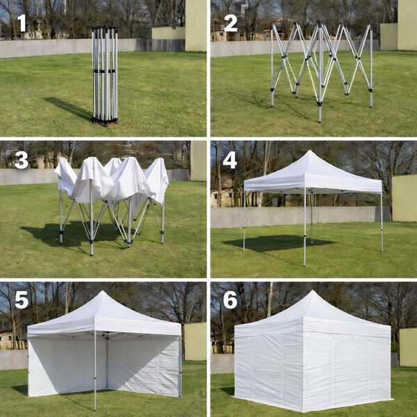 Nůžkový párty stan 3x6m OCEL Standard – 4 plné bočnice barva Černá