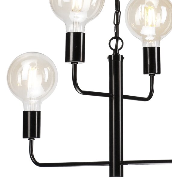 Lustr na řetězu ORLANDO 4xE27/60W/230V černá