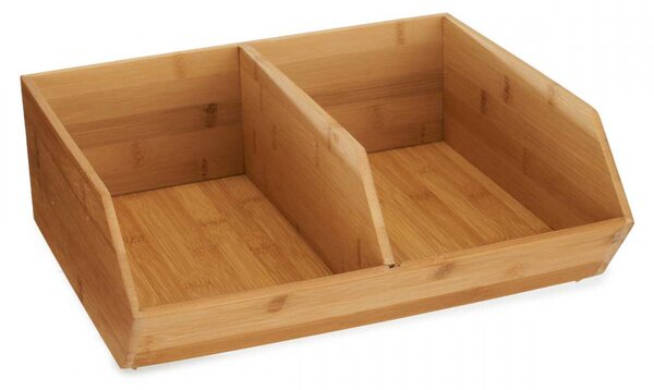5Five® Bambusový organizér, úložný box 2-komorový, dvojitý, DOUBLE CAJA, 34x31x13