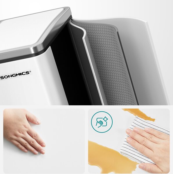 SONGMICS Odpadkový koš na tříděný odpad Bins 30 L bílý