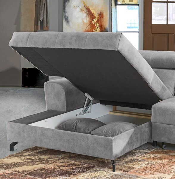 ROHOVÁ SEDAČKA, textil, světle šedá Carryhome - Sedací soupravy, Online Only