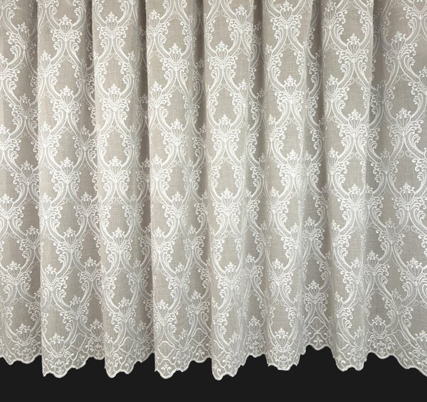 Voálová Luxusní vyšívaná záclona Versailles Cappuccino metráž Ervi 3634-18
