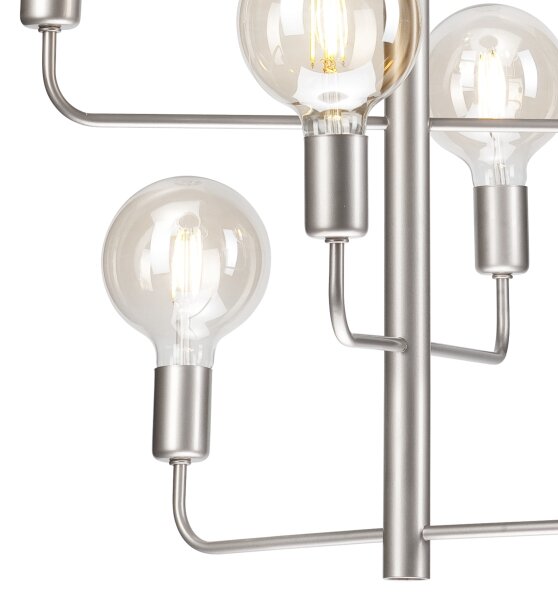 Lustr na řetězu ORLANDO 8xE27/60W/230V stříbrná