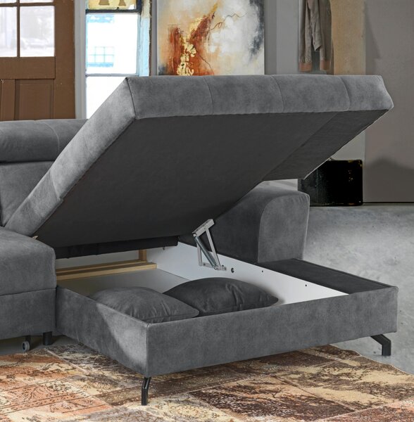 ROHOVÁ SEDAČKA, textil, šedá Carryhome - Sedací soupravy, Online Only