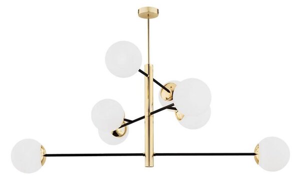 Argon 5041 - Lustr na tyči CAMERON 8xE27/15W/230V mosaz/černá
