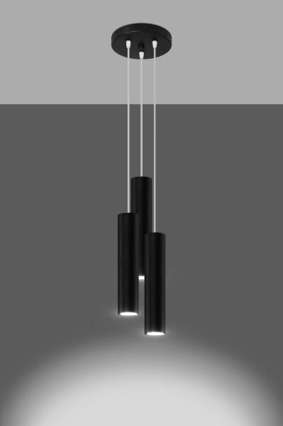 Sollux SL.1079 - Lustr na lanku LAGOS 3xGU10/10W/230V černá