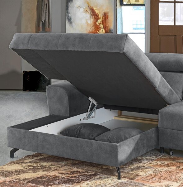 ROHOVÁ SEDAČKA, textil, šedá Carryhome - Sedací soupravy, Online Only