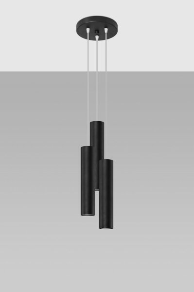 Sollux SL.1079 - Lustr na lanku LAGOS 3xGU10/10W/230V černá