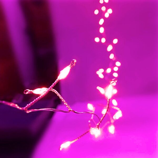 Vánoční LED nano řetěz, fialová, 2m, 200 LED