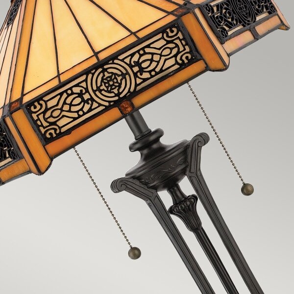 Elstead QZ-INDUS-TL - Stolní lampa INDUS 2xE27/60W/230V jantarové sklo
