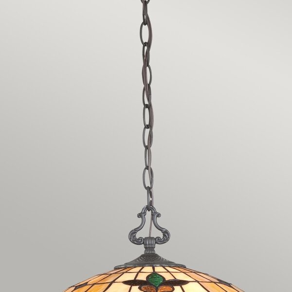 Elstead QZ-KAMI-P - Lustr na řetězu Tiffany KAMI 3xE27/60W/230V