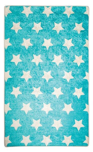 Modrý dětský protiskluzový koberec Chilai Stars, 100 x 160 cm