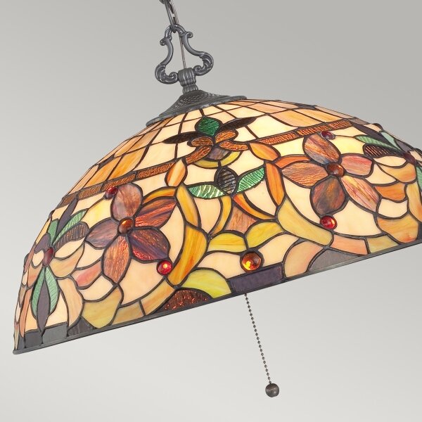 Elstead QZ-KAMI-P - Lustr na řetězu Tiffany KAMI 3xE27/60W/230V