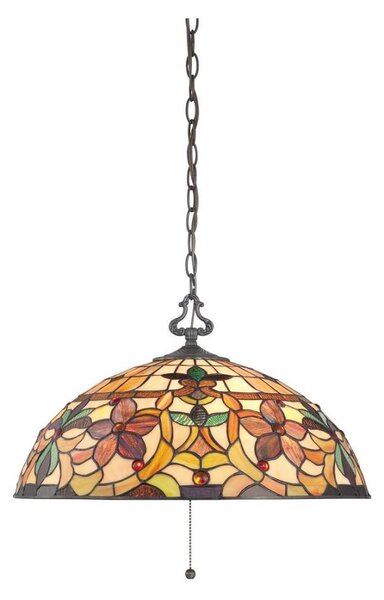 Elstead QZ-KAMI-P - Lustr na řetězu Tiffany KAMI 3xE27/60W/230V
