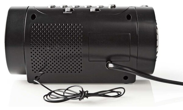 Nedis CLAR005BK - Radiobudík s LED displejem a projektorem 230V