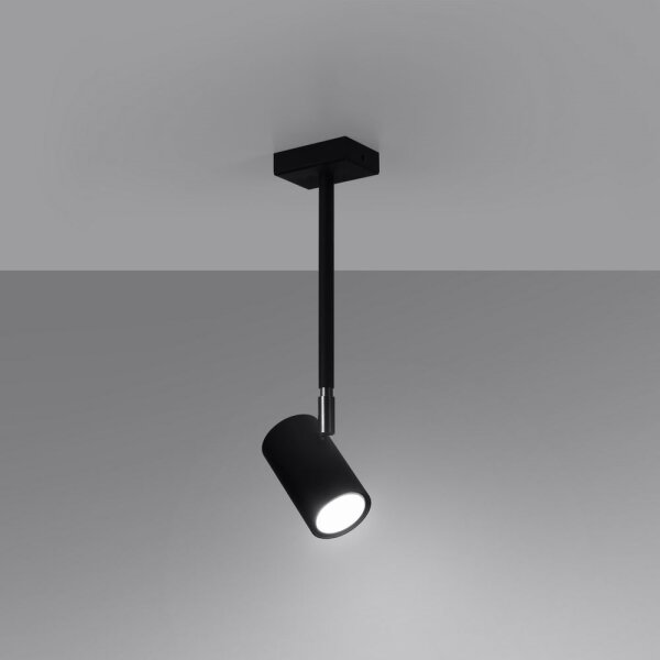 Sollux SL.1074 - Lustr na tyči NORANO 1xGU10/40W/230V černá